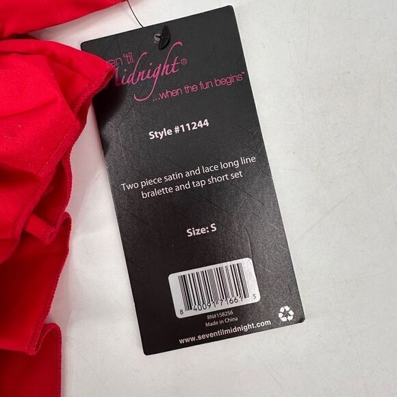 NWT Seven Til Midnight 2-Piece Satin Seduction Bralette Short Set STM11244 Small - Picture 6 of 6